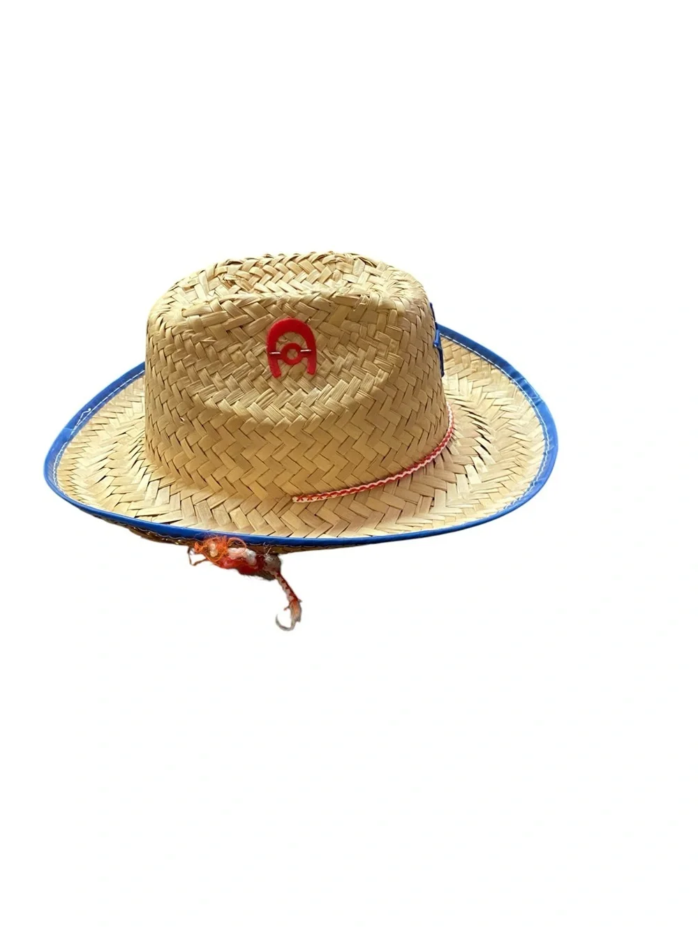 Straw Cowboy Hat with Blue Sheriff Star - Kids Toys